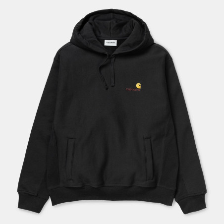 Hooded American Script Sweat Black