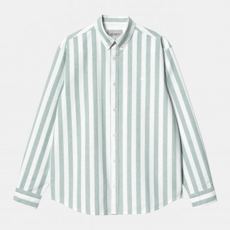L/S Dillion Shirt Dillion Stripe Chervil / White