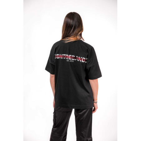 CONTREBANDE - Lines T-Shirt Black / Metallic Pink