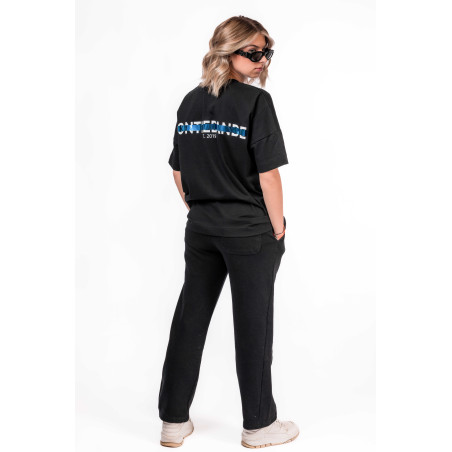 CONTREBANDE - Lines T-Shirt Black / Metallic Blue