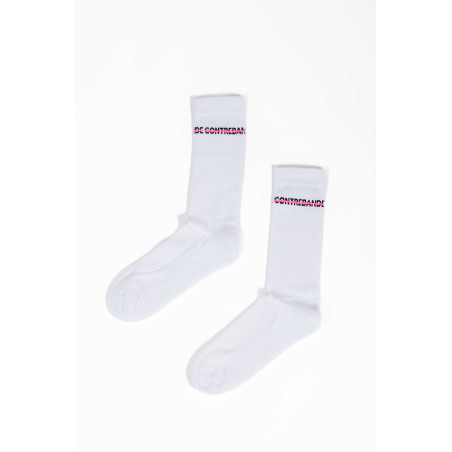 CONTREBANDE - Lines Socks White / Pink