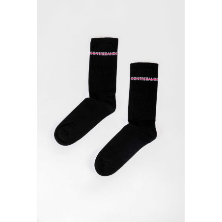 CONTREBANDE - Lines Socks Black / Pink