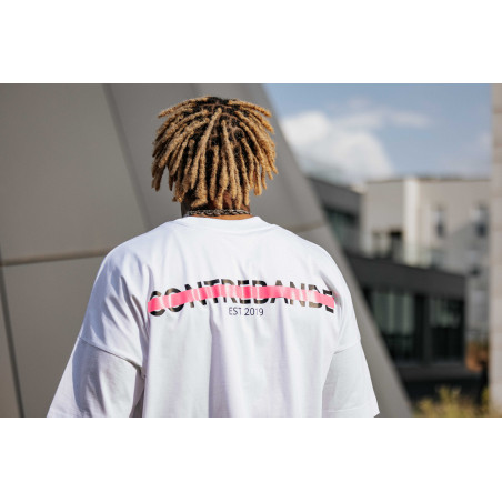 CONTREBANDE - Lines T-Shirt White / Pink