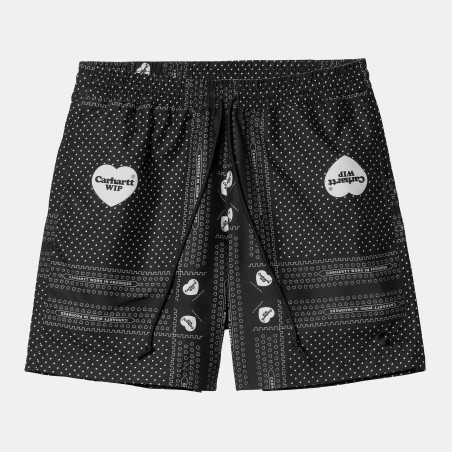 Slater Swim Trunks Heart Bandana Print / Black