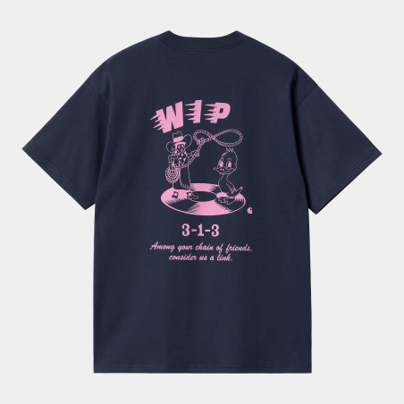 S/S Friendship T-Shirt Air Force Blue / Light Pink