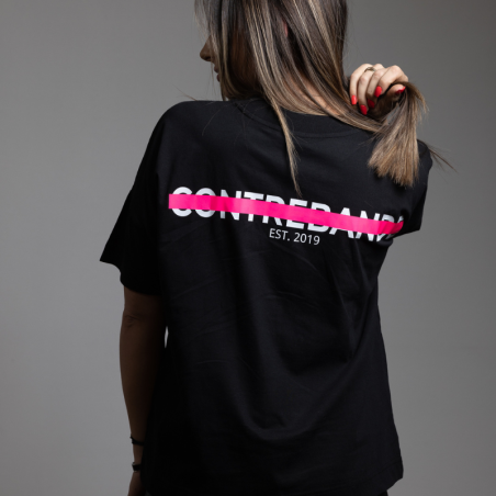 CONTREBANDE - Lines T-Shirt Black / Pink