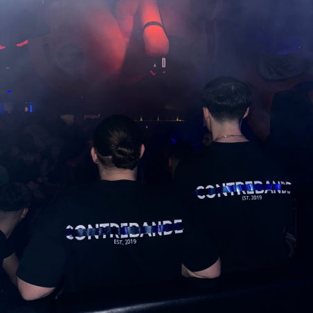 CONTREBANDE - Lines T-Shirt Black / Metallic Blue