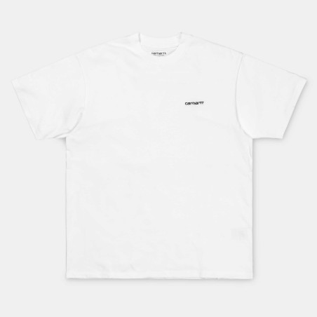 S/S Script Embroidery T-Shirt White / Black