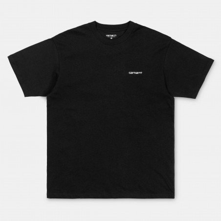 S/S Script Embroidery T-Shirt Black / White