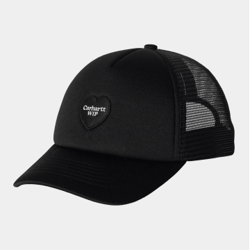 Heart Patch Trucker Cap Black