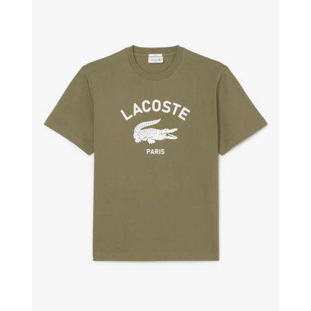 Lacoste - T-shirt imprimé signature Kaki