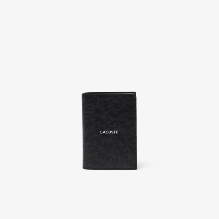 Lacoste - Portefeuille vertical Ossian en cuir Noir