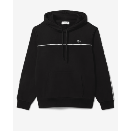 Lacoste - Sweatshirt classic fit bandes siglées Noir