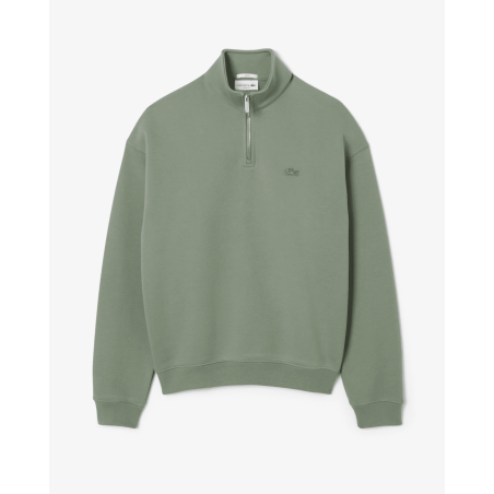 Lacoste - Sweatshirt col zippé molleton épais Vert