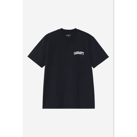 S/S University Script T-Shirt Deep Night / White