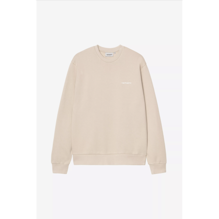 Script Embroidery Sweat Fleur de Sel / White