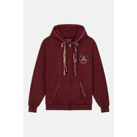 Eleven Paris - Moon Hoodie Zippé Burgundy