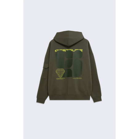 Gertrude - Titouan Geometric Zippé Capuche Kaki
