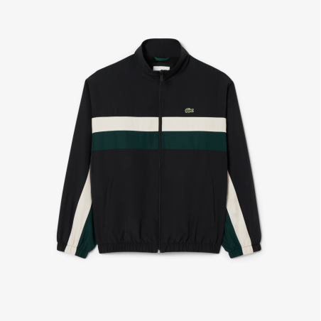 Veste de survêtement color-block déperlante Noir / Blanc / Vert