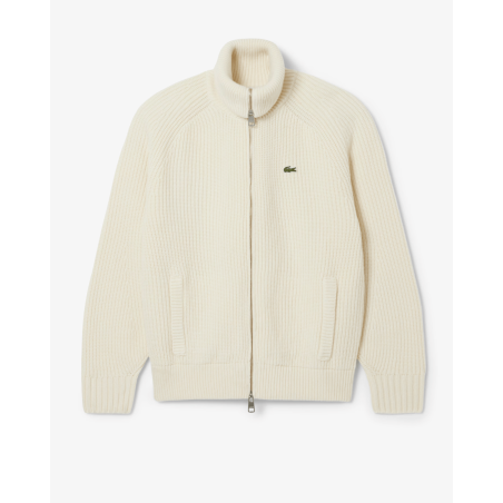 Lacoste - Pull zippé col montant laine cardée Laponie