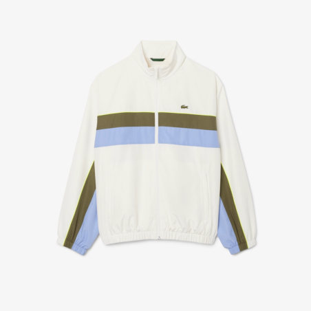 Veste de survêtement color-block déperlante Blanc / Vert Kaki / Vert