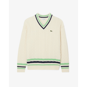 Lacoste - Pull col V maille...